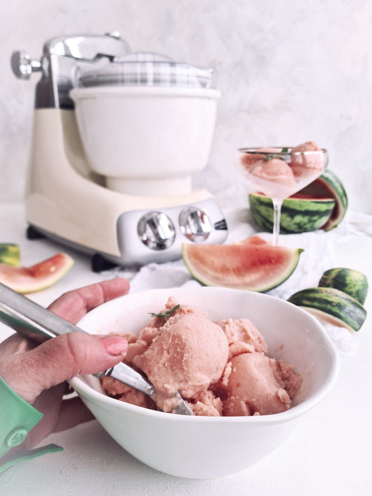 Ankarsrum Ice Cream Maker with Spatula - Original Assistent Stand Mixer Attachment for AKM6230