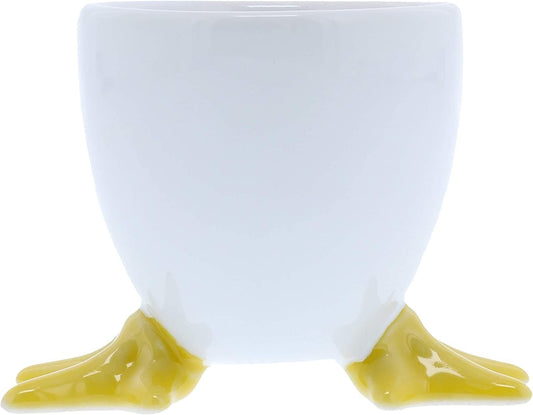 White Chicken Footed Egg Cup with Yellow Feet Set of 4
