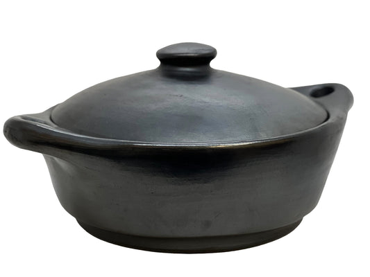 Authentic Chamba Casserole - Elegant, All-Natural Black Clay Casserole for Braising, Baking and Serving Paella, Stews and More- Stovetop & Oven Safe – Handmade in Colombia