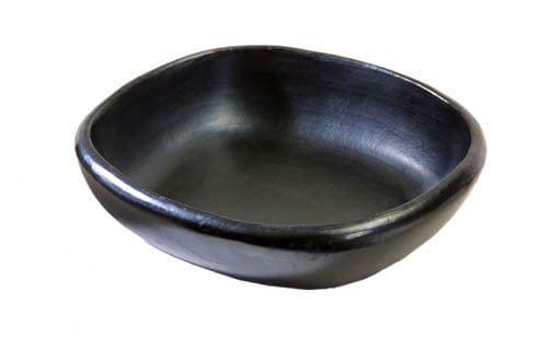 Authentic Chamba Square Dish - Elegant, All-Natural Black Clay Plate for Deserts, Sides, Appetizers and More - Handmade in Colombia