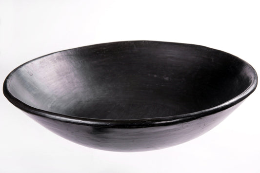 Authentic Chamba X-Large Pasta Bowl - Elegant, All-Natural Black Clay Dish for Serving Pasta, Salads and More or as a Fruitbowl - Handmade in Colombia