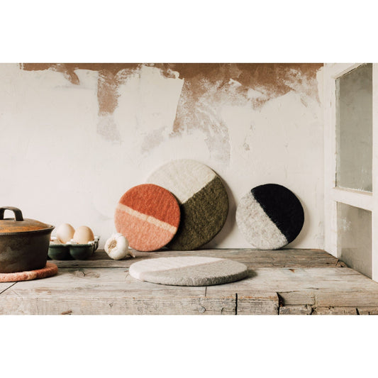 Danica Felted Wool Trivet - Quarry, 8"