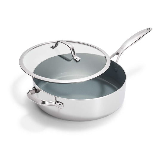 GreenPan Valencia Pro Saute Pan with Lid and Helper Handle, 5 Quart