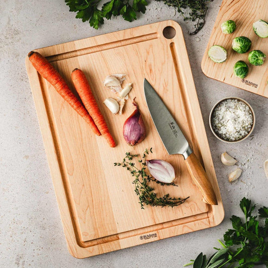 J.K. Adams Williston Maple Prep Cutting Board with Juice Groove - 16" x 12"