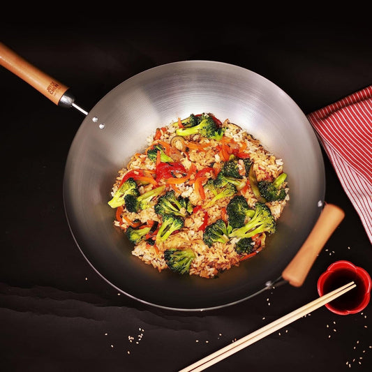 Joyce Chen Flat Bottom Carbon Steel Wok - 14"