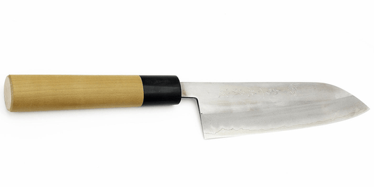 Kikuichi Cutlery - WH Series Elite Warikomi Gold Ho-wood Santoku 6.5" - Traditional Japanese Knife