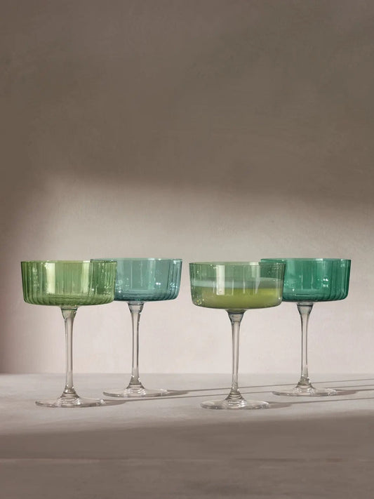 LSA Gems Champagne Cocktail Glass - Set of 4 - Jade