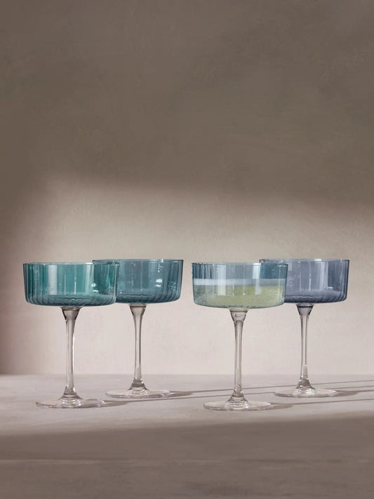 LSA Gems Champagne Cocktail Glass - Set of 4 - Sapphire