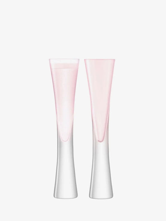 LSA Moya Blown Glass Champagne Flutes - Blush, Set of 2