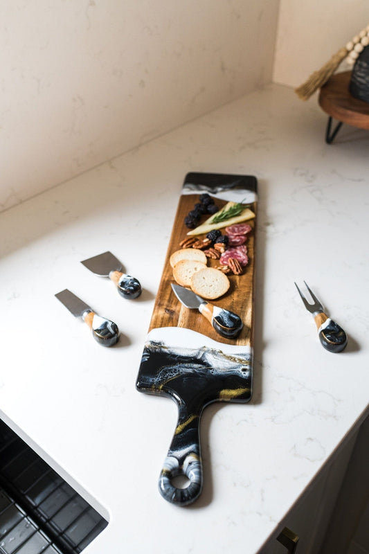 Lynn & Liana Resin Cheese Knives, Set of 4 - Onyx