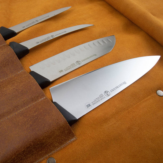 Messermeister Vintage Leather Knife Roll - 7 Pocket, Amber