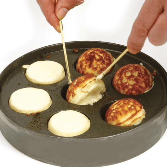 Norpro Deluxe Stuffed Pancake / Aebleskiver Cast Iron Pan - 12.5"