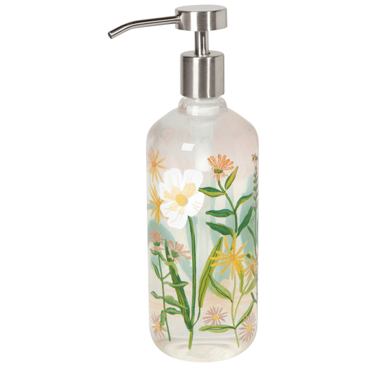 Now Designs by Danica Bees & Blooms Glass Soap Pump - 16 oz.