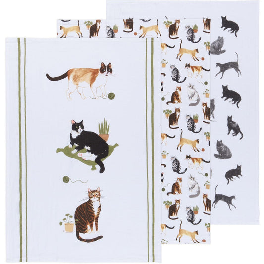 Now Designs by Danica Cat Collective Bakers Floursack Dishtowels - Set of 3