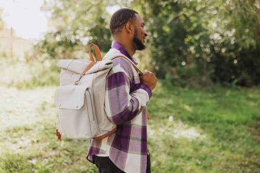 Picnic Time Carmel Roll Top Insulated Rucksack Canvas - Tan