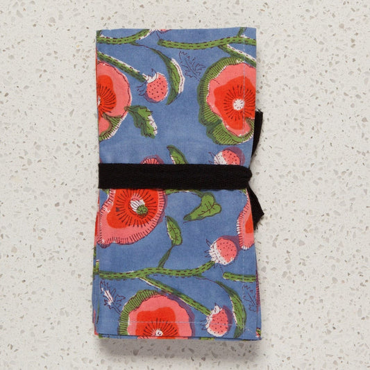 Danica Poppy Block Cloth Napkins - Set of 4