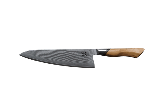 Ryda Knives A73 Damascus Steel Chef Knife, 8"