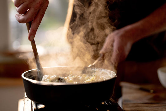 Skeppshult Deep Cast Iron Skillet with Walnut Handle, 9.75"