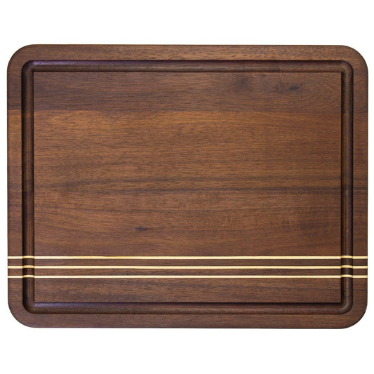 Totally Bamboo - Acacia Pinstripe Cutting Board with Juice Groove - 14"x11"