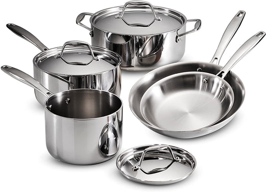 Tramontina Signature Tri-Ply Clad Stainless Steel Cookware Set - 8 Piece