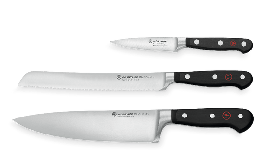 Wusthof Classic 3pc Starter Set with 8" Bread Knife