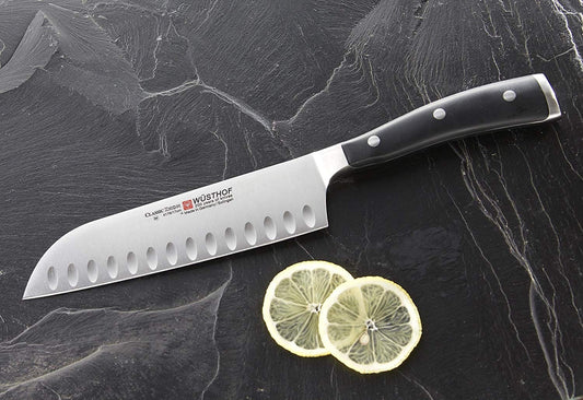 Wusthof Classic Ikon 7" Santoku, Hollow Edge