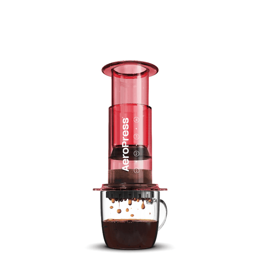 AeroPress Brew Technology - Clear Coffee Press - Red