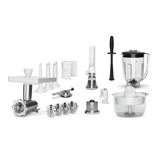 Ankarsrum Deluxe Package Add-On, Original Assistent Stand Mixer Attachment with Meat Mincer, Juicer and Blender