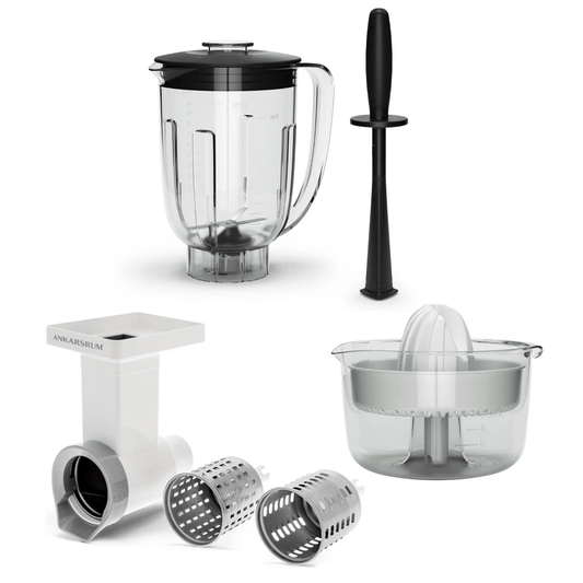 Ankarsrum GO GREEN Bundle - Original Assistent Stand Mixer Attachment, Blender, Citrus Press and Veggie Cutter - Made in Sweden