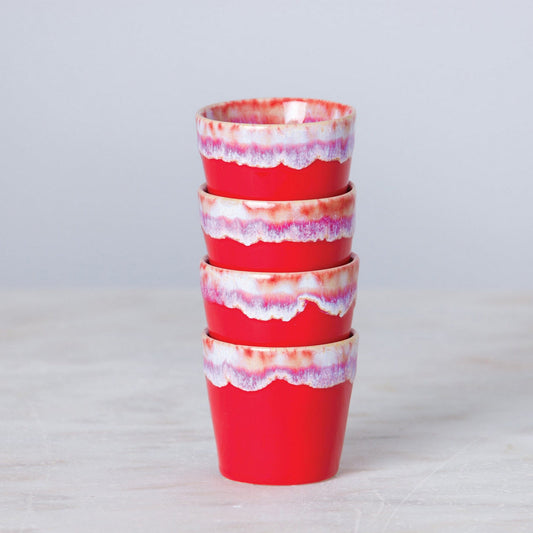 Casafina Grepresso Handmade Fine Stoneware Espresso Cup - Red