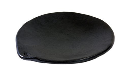 Authentic Chamba Comal - Black Clay Concave Griddle for Heating Tortillas and Roasting Veggies  - Stovetop & Oven Safe – Handmade in Colombia