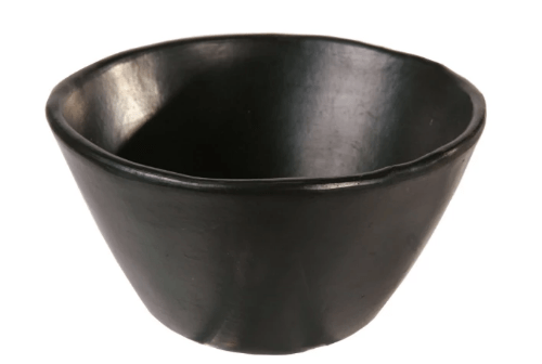 Authentic Chamba Cone Bowl - Elegant, All-Natural Black Clay Dish for Soup, Salad or Serving - Handmade in Colombia