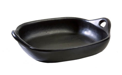Authentic Chamba Roasting Pan - Elegant, All-Natural Black Clay Rectangular Pan for Baking and Serving Lasagna, Roasts, Appetizers and More- Stovetop & Oven Safe – Handmade in Colombia