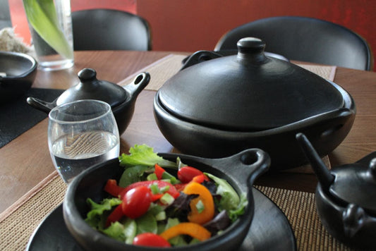 Authentic Chamba Paella Pan - Elegant, All-Natural Black Clay Casserole for Braising, Baking and Serving Paella, Stews and More- Stovetop & Oven Safe – Handmade in Colombia