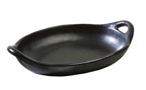 Authentic Chamba Oval Baker- Elegant & Versatile All-Natural Black Clay Platter for Baking, Roasting and Serving  - Stovetop & Oven Safe – Handmade in Colombia