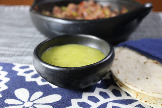 Authentic Chamba Salt Dish, Small All-Natural Black Clay Plate for Salsa, Condiments and More - Handmade in Colombia