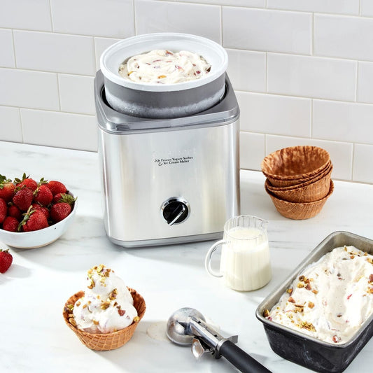 Cuisinart Pure Indulgence®  2 Quart Frozen Yogurt, Sorbet & Ice Cream Maker, Brushed Chrome