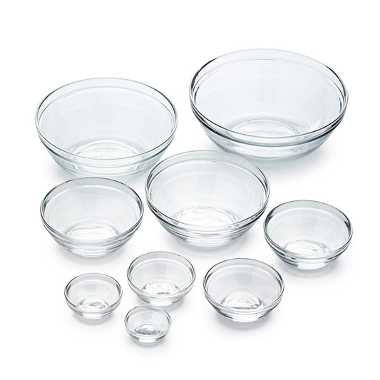 Duralex Le Gigogne Stackable & Durable Tempered Glass Bowls - Made in France - Various Sizes