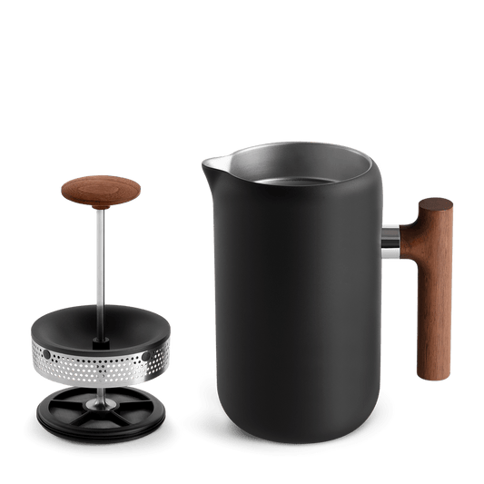 Fellow Clara French Press - Matte Black with Walnut handle