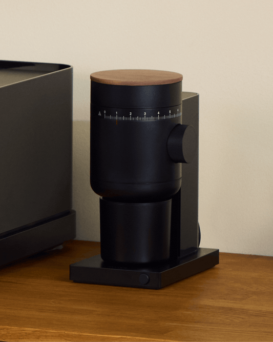 Fellow Opus 2 Conical Burr Grinder, Matte Black with Walnut
