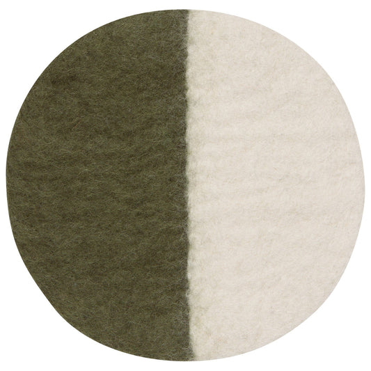 Danica Felted Wool Trivet - Olive, 8"