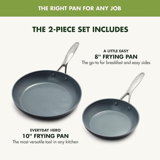 GreenPan Valencia Pro Non-Stick Fry Pan Two-Piece Set  - 8" & 10"