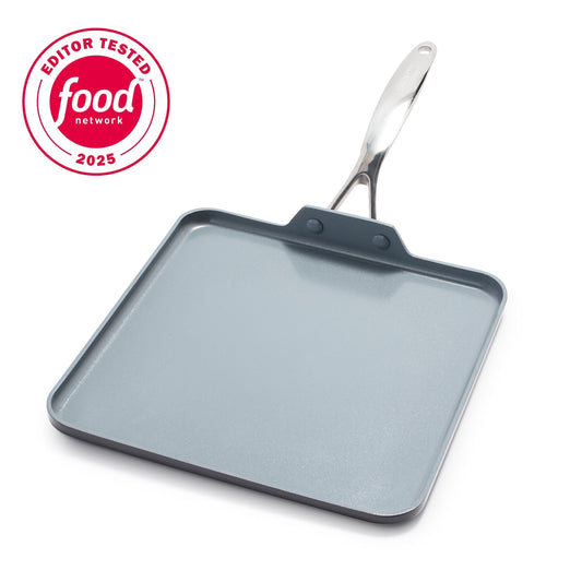 GreenPan Valencia Pro Non-Stick Square Griddle, 11"