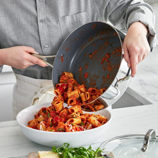 GreenPan Valencia Pro Saute Pan with Lid and Helper Handle, 5 Quart