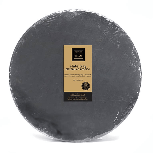 Harman Round Slate Stone Tray, 12"