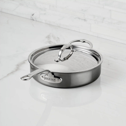 Hestan Nanobond Covered Sauté Pan with Helper Handle, 5 Quart
