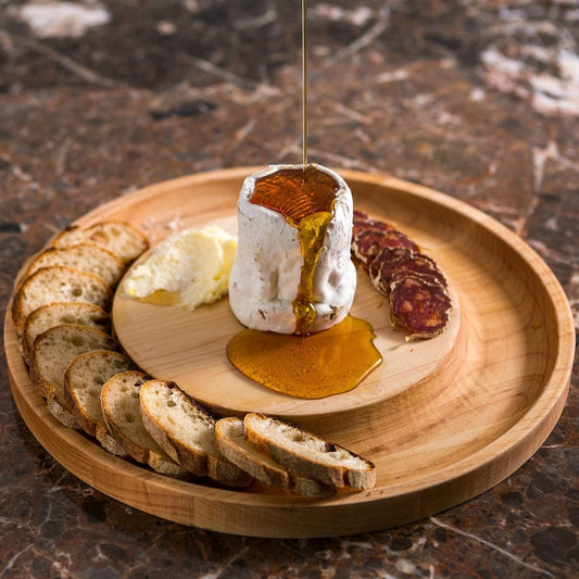 J.K. Adams Maple Round Cheese Board with Cracker Groove - 12"