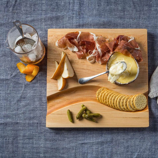 J.K. Adams Maple Square Cheese Board With Cracker Groove - 12"