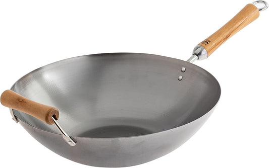 Joyce Chen Flat Bottom Carbon Steel Wok - 14"