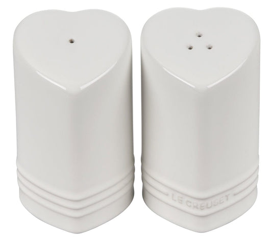 Le Creuset Figural Heart Salt & Pepper Shaker Set of 2 - White